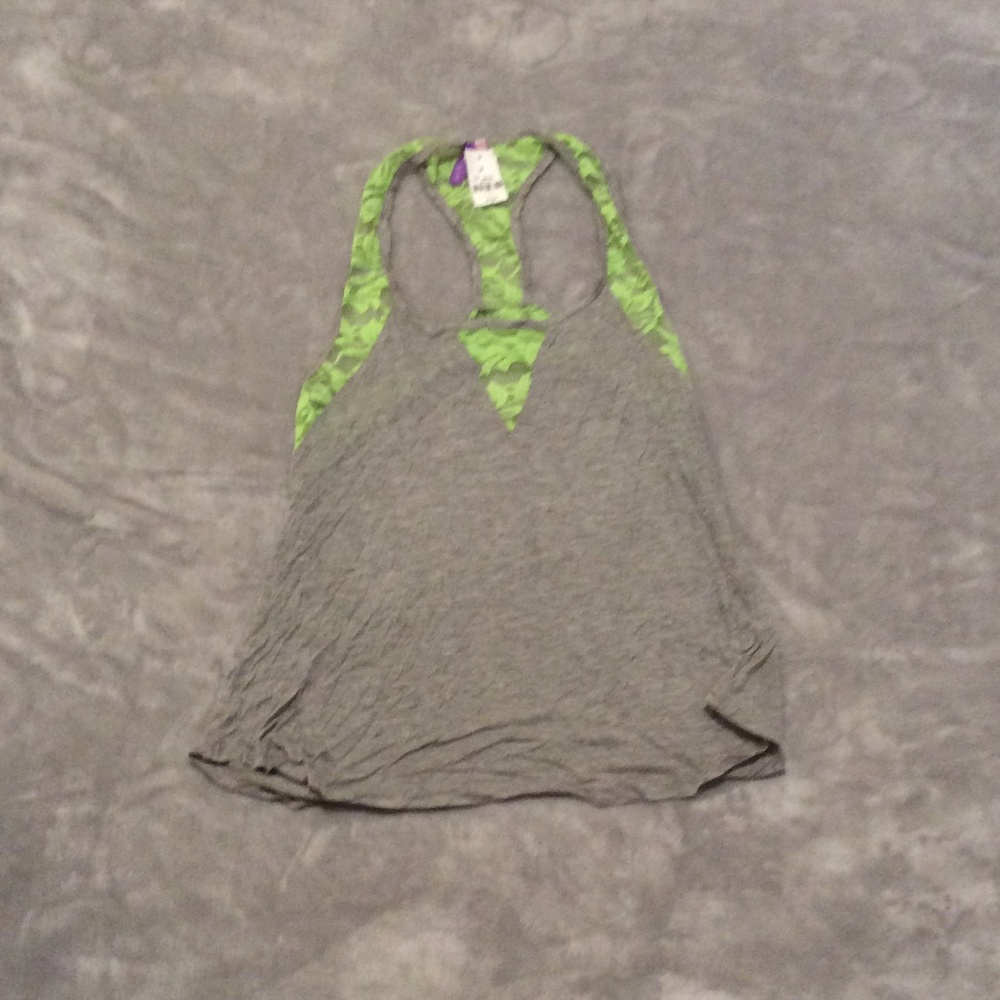 Gray/lime tank top